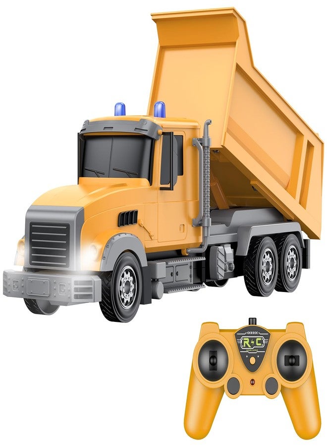 CALEST Remote Control Construction Dump Truck Toy RC Vehicle,6 Channel Trucks Toys with 2 Rechargeable Batteries，1/24 Scale Dump Trucks，Birthday Gifts Ideas for Boys Age 3-8 Year Old - Image 1